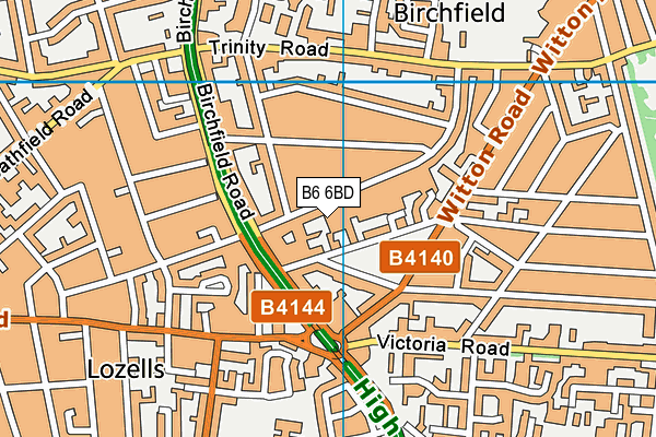 B6 6BD map - OS VectorMap District (Ordnance Survey)