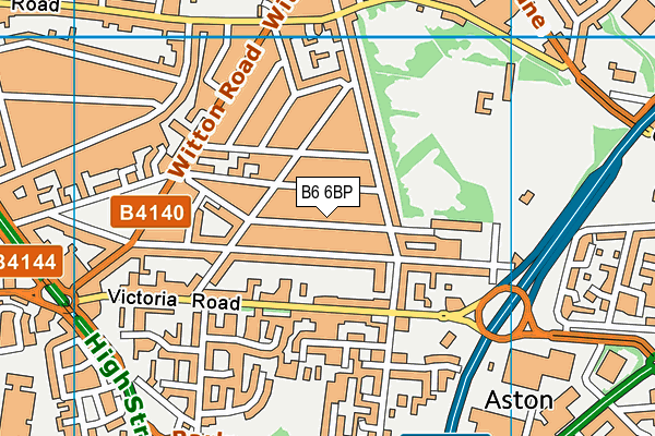 B6 6BP map - OS VectorMap District (Ordnance Survey)