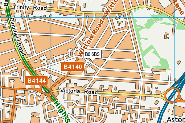 B6 6BS map - OS VectorMap District (Ordnance Survey)
