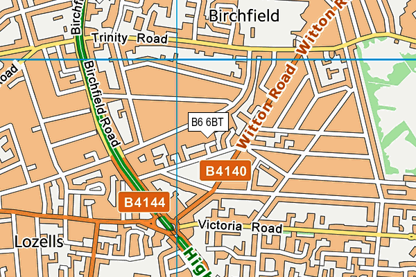 B6 6BT map - OS VectorMap District (Ordnance Survey)