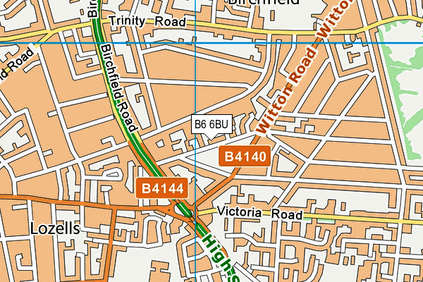 B6 6BU map - OS VectorMap District (Ordnance Survey)