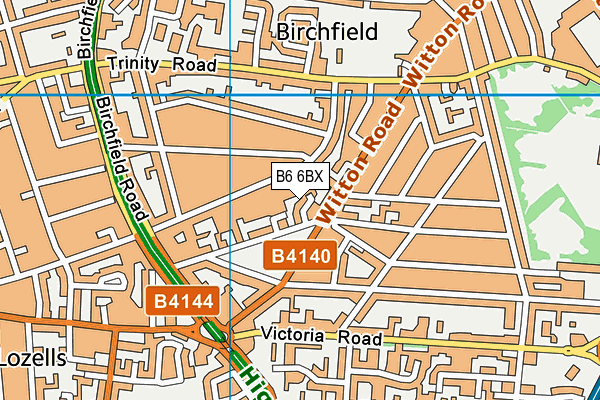B6 6BX map - OS VectorMap District (Ordnance Survey)
