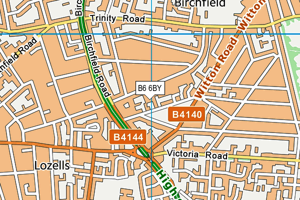 B6 6BY map - OS VectorMap District (Ordnance Survey)