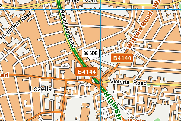 B6 6DB map - OS VectorMap District (Ordnance Survey)