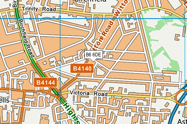 B6 6DE map - OS VectorMap District (Ordnance Survey)