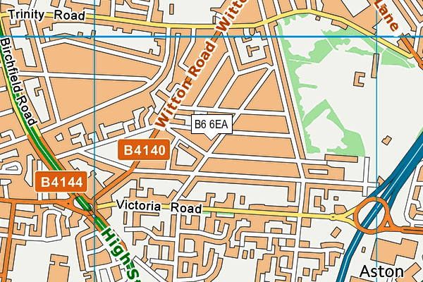 B6 6EA map - OS VectorMap District (Ordnance Survey)