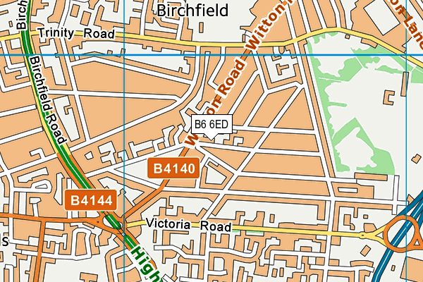 B6 6ED map - OS VectorMap District (Ordnance Survey)