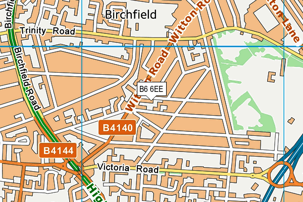 B6 6EE map - OS VectorMap District (Ordnance Survey)