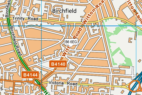 B6 6EG map - OS VectorMap District (Ordnance Survey)