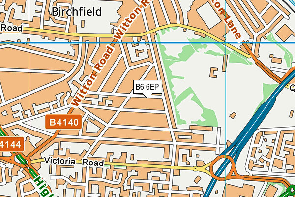 B6 6EP map - OS VectorMap District (Ordnance Survey)