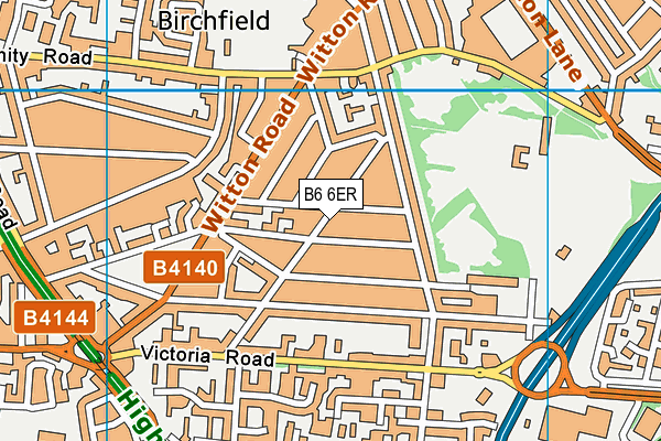 B6 6ER map - OS VectorMap District (Ordnance Survey)