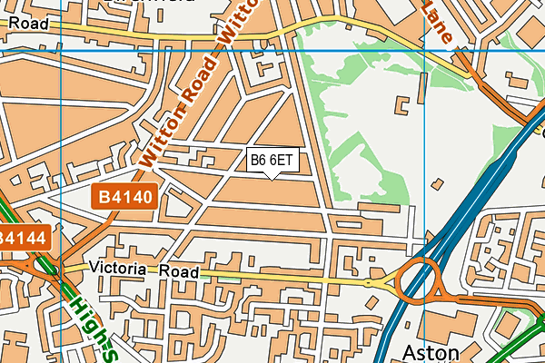 B6 6ET map - OS VectorMap District (Ordnance Survey)