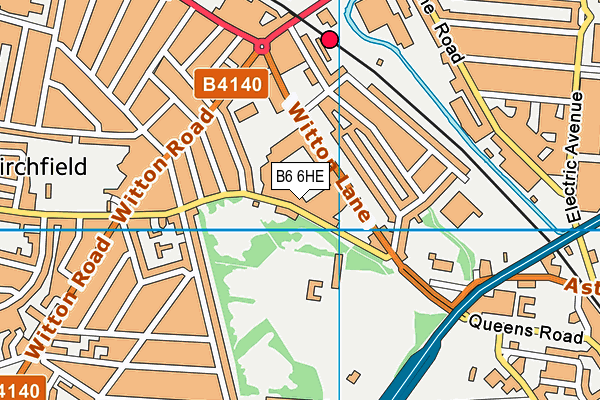 B6 6HE map - OS VectorMap District (Ordnance Survey)