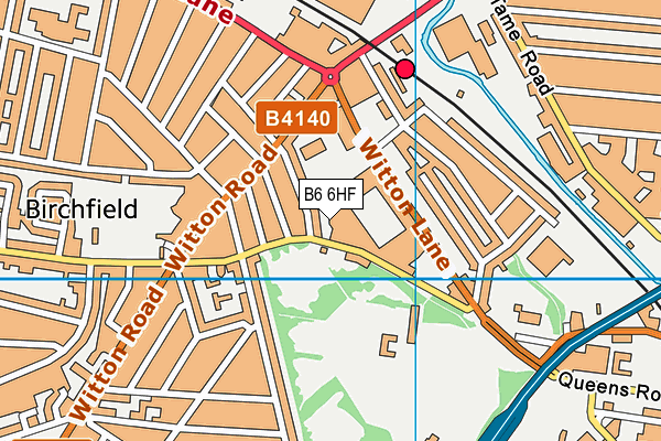 B6 6HF map - OS VectorMap District (Ordnance Survey)