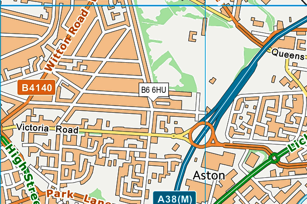 B6 6HU map - OS VectorMap District (Ordnance Survey)