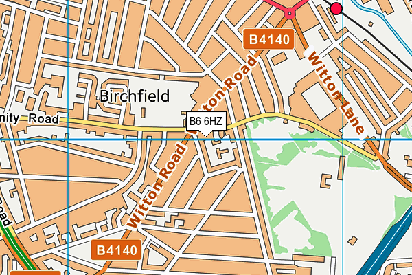 B6 6HZ map - OS VectorMap District (Ordnance Survey)