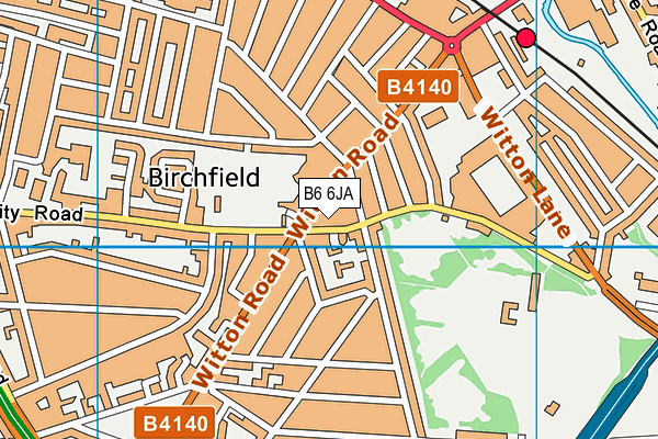 B6 6JA map - OS VectorMap District (Ordnance Survey)