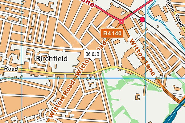 B6 6JB map - OS VectorMap District (Ordnance Survey)