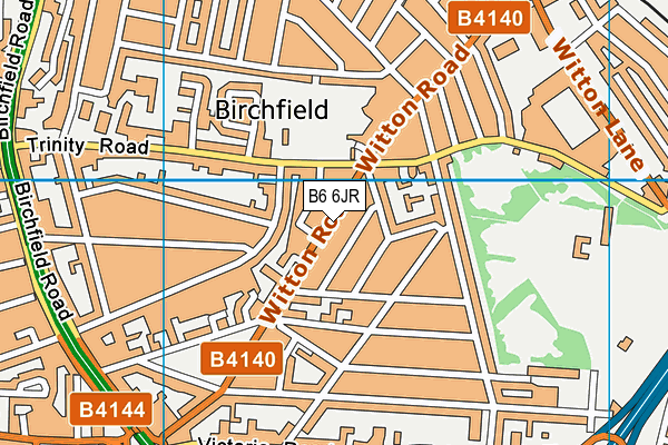 B6 6JR map - OS VectorMap District (Ordnance Survey)