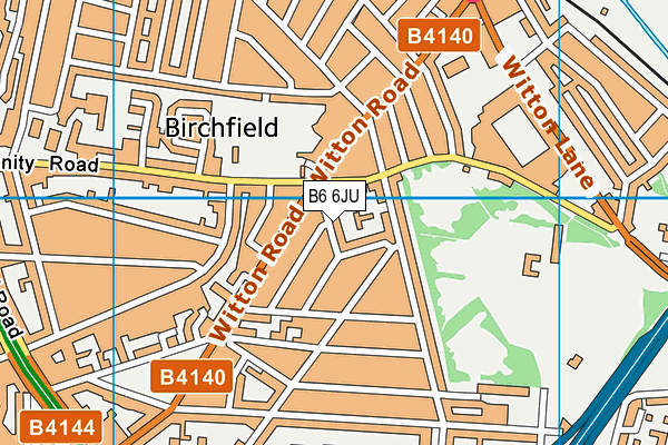 B6 6JU map - OS VectorMap District (Ordnance Survey)