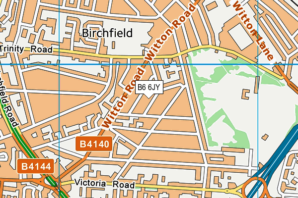 B6 6JY map - OS VectorMap District (Ordnance Survey)