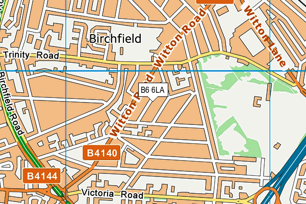 B6 6LA map - OS VectorMap District (Ordnance Survey)