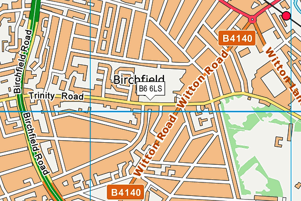 B6 6LS map - OS VectorMap District (Ordnance Survey)