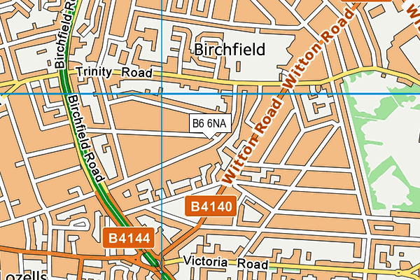B6 6NA map - OS VectorMap District (Ordnance Survey)