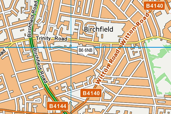 B6 6NB map - OS VectorMap District (Ordnance Survey)