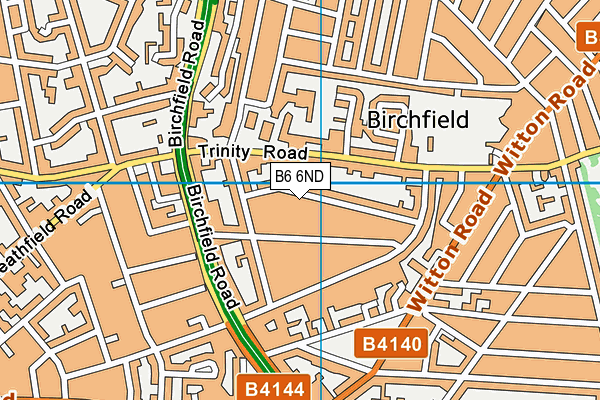 B6 6ND map - OS VectorMap District (Ordnance Survey)