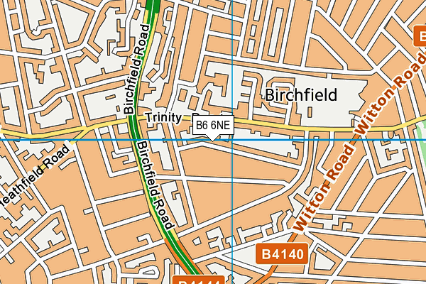 B6 6NE map - OS VectorMap District (Ordnance Survey)