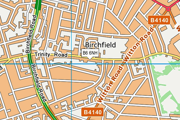 B6 6NH map - OS VectorMap District (Ordnance Survey)