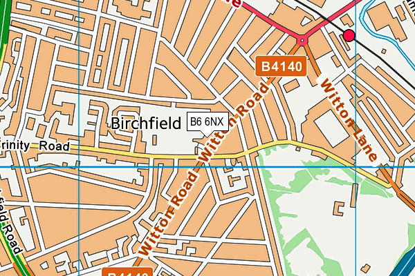 B6 6NX map - OS VectorMap District (Ordnance Survey)