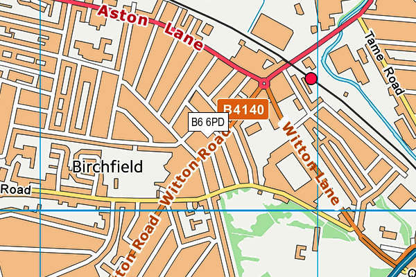 B6 6PD map - OS VectorMap District (Ordnance Survey)
