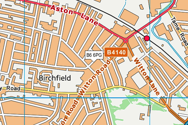 B6 6PG map - OS VectorMap District (Ordnance Survey)