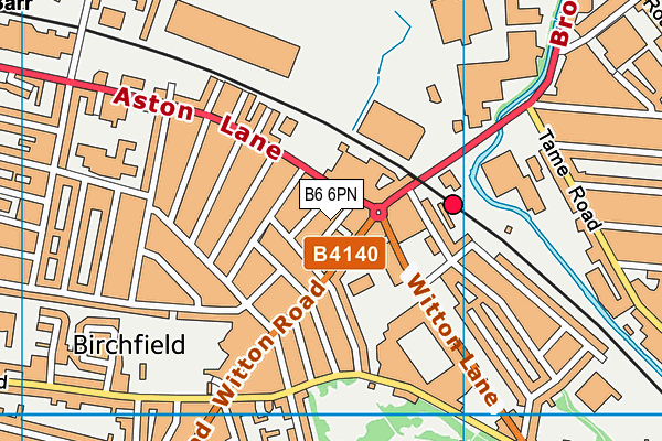 B6 6PN map - OS VectorMap District (Ordnance Survey)