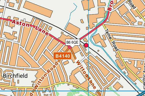 B6 6QE map - OS VectorMap District (Ordnance Survey)