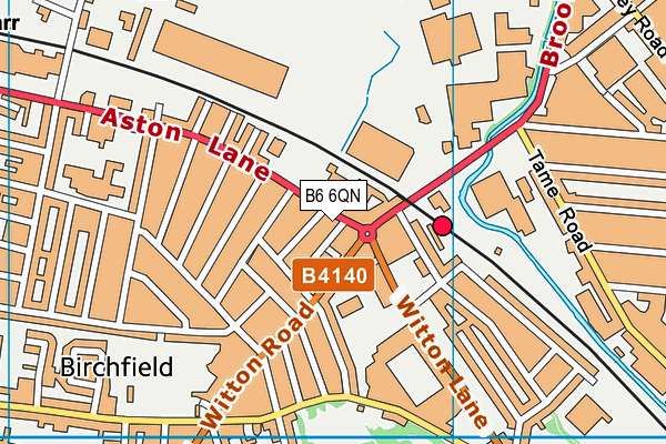 B6 6QN map - OS VectorMap District (Ordnance Survey)