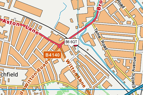 B6 6QT map - OS VectorMap District (Ordnance Survey)