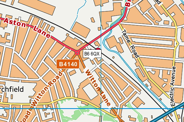 B6 6QX map - OS VectorMap District (Ordnance Survey)