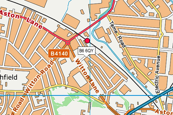 B6 6QY map - OS VectorMap District (Ordnance Survey)