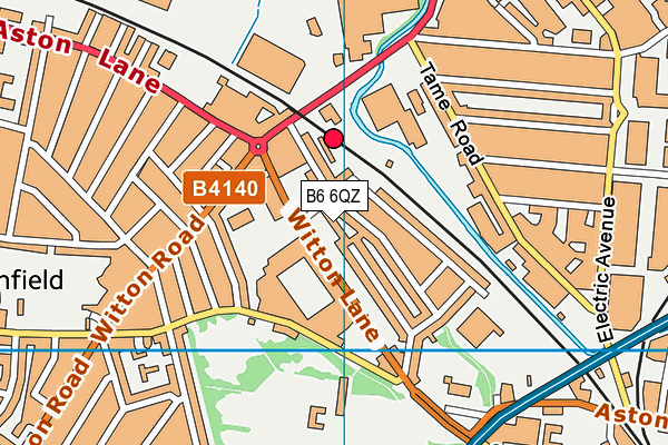 B6 6QZ map - OS VectorMap District (Ordnance Survey)