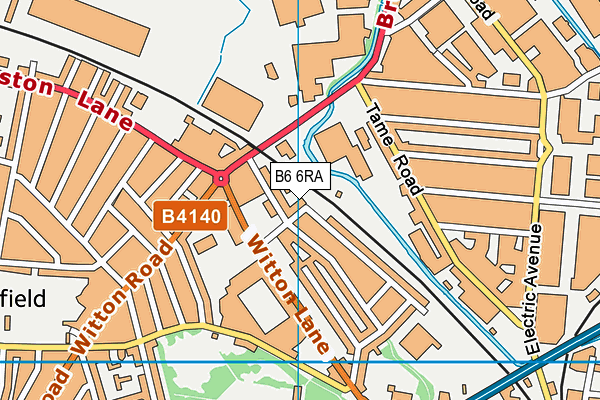 B6 6RA map - OS VectorMap District (Ordnance Survey)