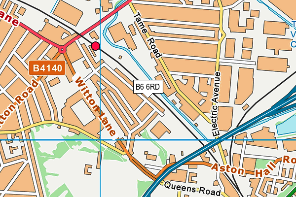 B6 6RD map - OS VectorMap District (Ordnance Survey)