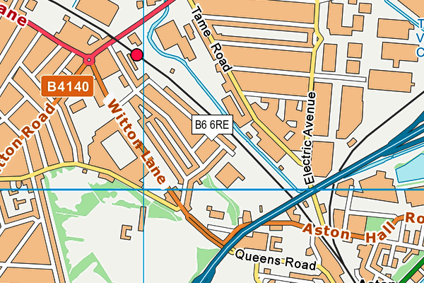 B6 6RE map - OS VectorMap District (Ordnance Survey)