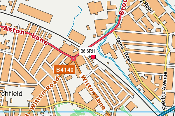 B6 6RH map - OS VectorMap District (Ordnance Survey)