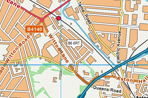 B6 6RT map - OS VectorMap District (Ordnance Survey)