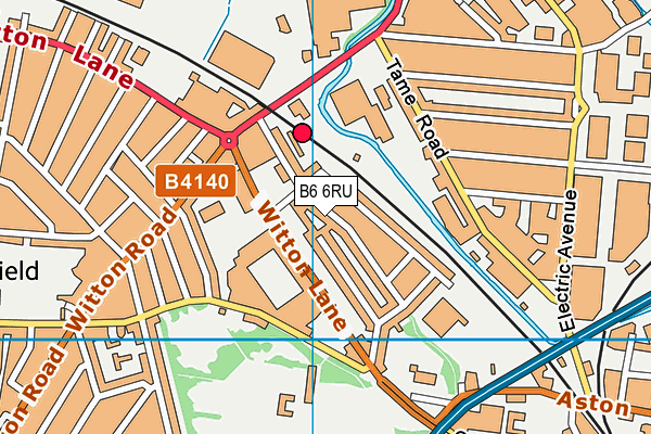 B6 6RU map - OS VectorMap District (Ordnance Survey)