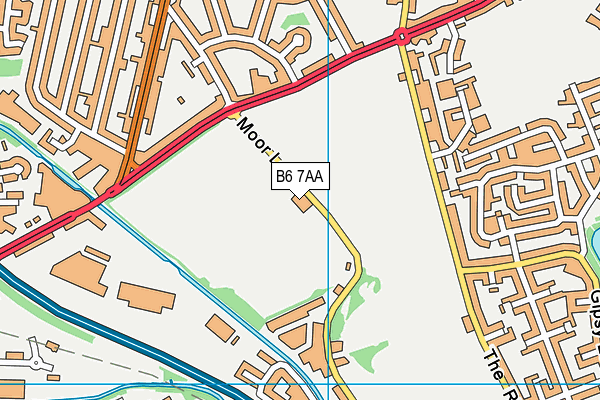 B6 7AA map - OS VectorMap District (Ordnance Survey)