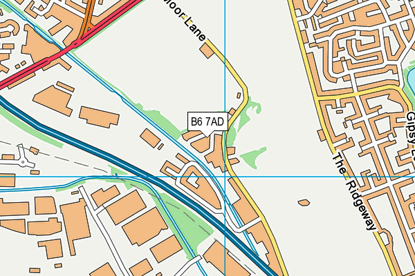 B6 7AD map - OS VectorMap District (Ordnance Survey)